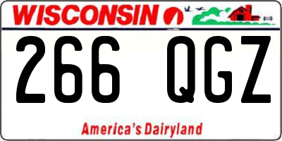 WI license plate 266QGZ