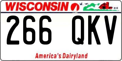 WI license plate 266QKV
