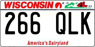 WI license plate 266QLK