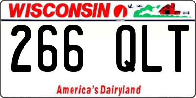 WI license plate 266QLT