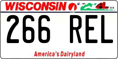 WI license plate 266REL