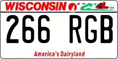 WI license plate 266RGB