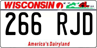 WI license plate 266RJD