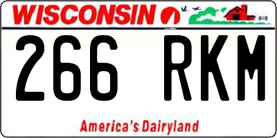 WI license plate 266RKM