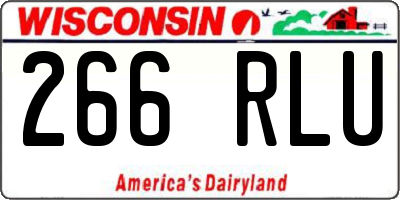 WI license plate 266RLU