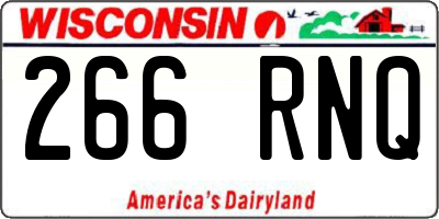 WI license plate 266RNQ