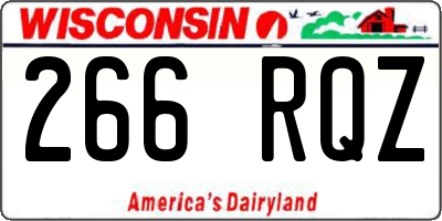 WI license plate 266RQZ