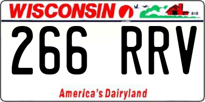 WI license plate 266RRV
