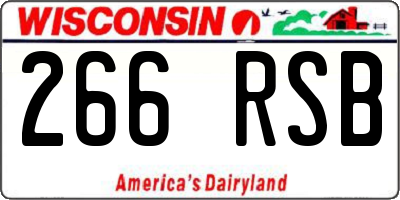 WI license plate 266RSB
