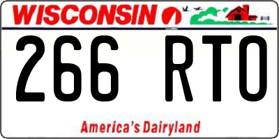 WI license plate 266RTO