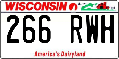 WI license plate 266RWH