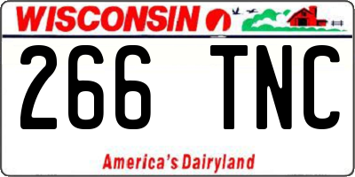 WI license plate 266TNC