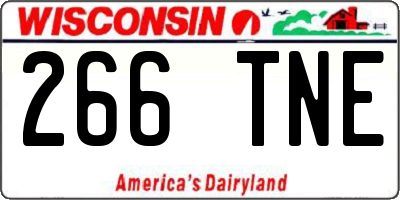 WI license plate 266TNE