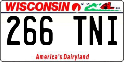 WI license plate 266TNI