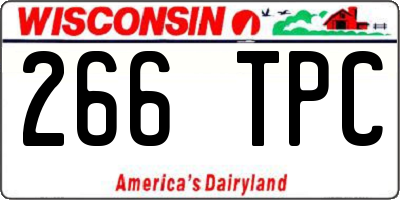 WI license plate 266TPC