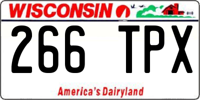 WI license plate 266TPX