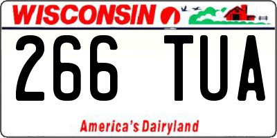 WI license plate 266TUA