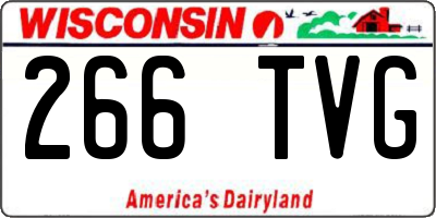 WI license plate 266TVG