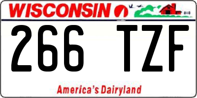 WI license plate 266TZF