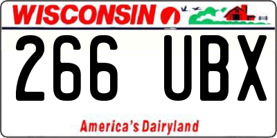 WI license plate 266UBX