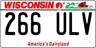 WI license plate 266ULV