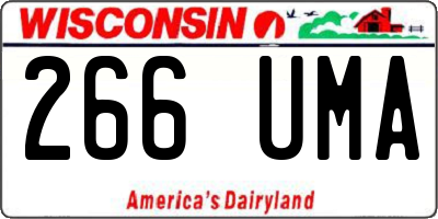 WI license plate 266UMA