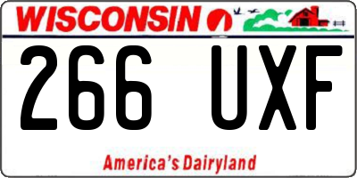 WI license plate 266UXF