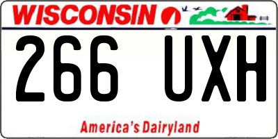 WI license plate 266UXH
