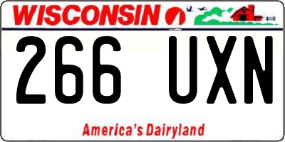 WI license plate 266UXN
