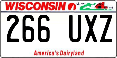 WI license plate 266UXZ