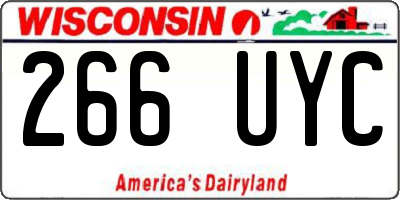 WI license plate 266UYC