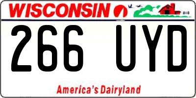 WI license plate 266UYD
