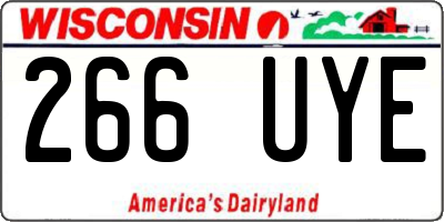 WI license plate 266UYE