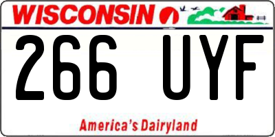 WI license plate 266UYF