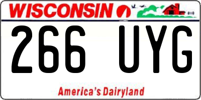 WI license plate 266UYG