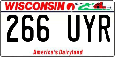 WI license plate 266UYR