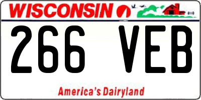 WI license plate 266VEB