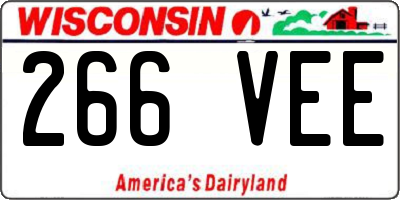 WI license plate 266VEE