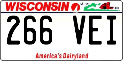 WI license plate 266VEI
