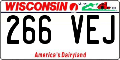 WI license plate 266VEJ