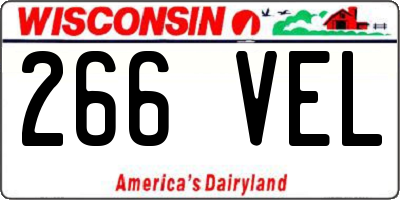 WI license plate 266VEL