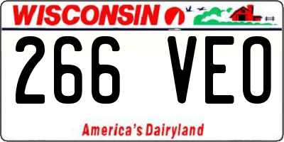 WI license plate 266VEO