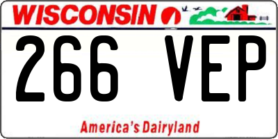 WI license plate 266VEP