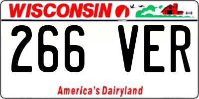 WI license plate 266VER