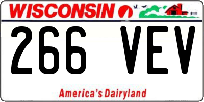WI license plate 266VEV