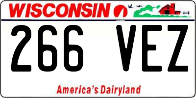 WI license plate 266VEZ