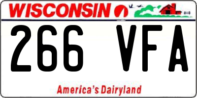 WI license plate 266VFA