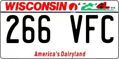 WI license plate 266VFC