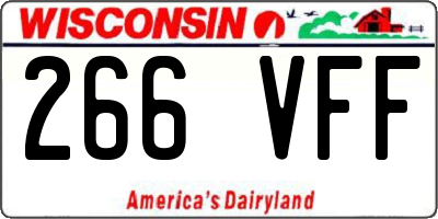 WI license plate 266VFF