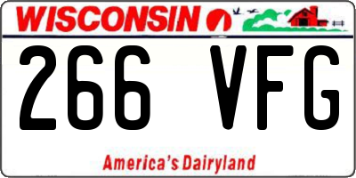 WI license plate 266VFG